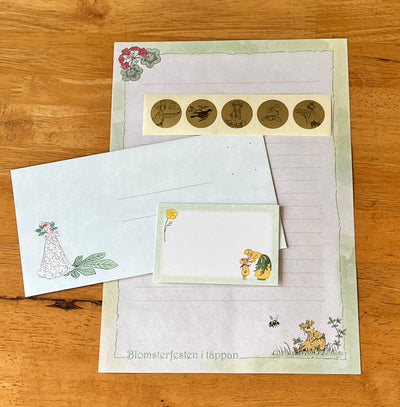 『リーサの庭の花まつり』レターセット (グリーン)